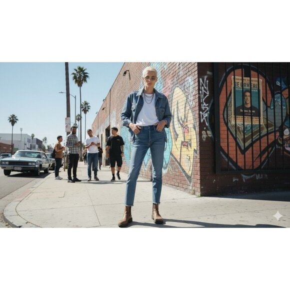 American Apparel Denim Jacket Medium Blue Jeans Unisex - Picture 1 of 7
